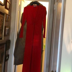 Full length Halston red dress, xs.